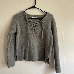 Lace-Up Pullover Sweater